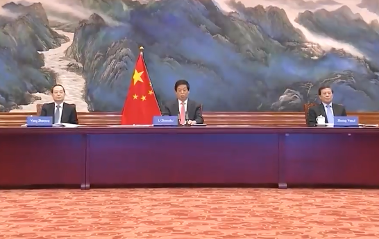 栗战书同文莱立法会议长拉赫曼会谈