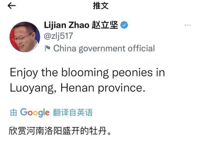 外交部发言人赵立坚再度向全球网友推介洛阳