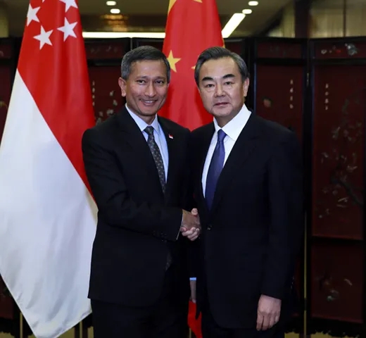 王毅会见新加坡外长维文