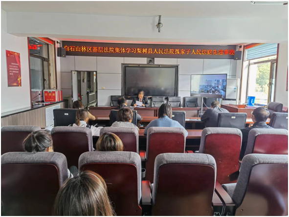 白石山林区法院组织集体学习孤家子法庭先进