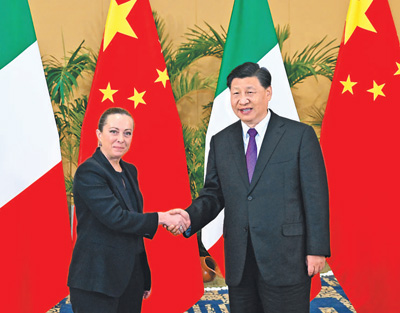 习近平会见意大利总理梅洛尼