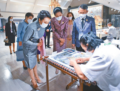 彭丽媛同亚太经合组织经济体领导人及代表配