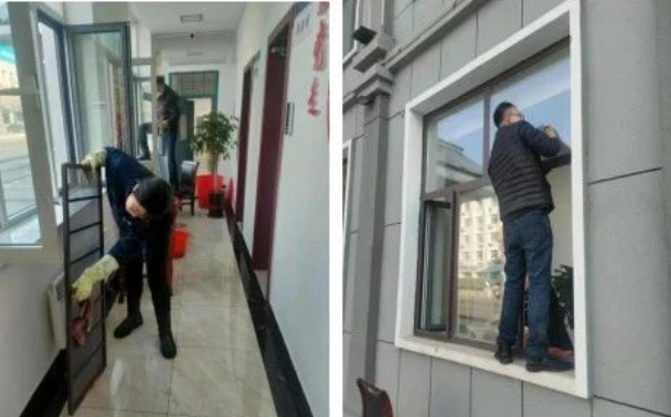 长白人民法庭美化环境进行中