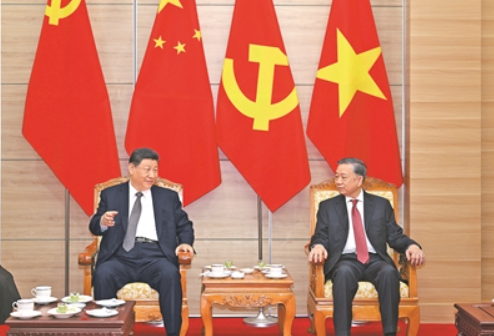 习近平同越共中央总书记苏林话别